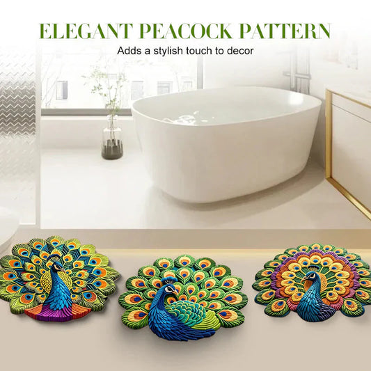 Imported 3D Peacock Mat Quick Dry Non Slip - Trending Item 🔥