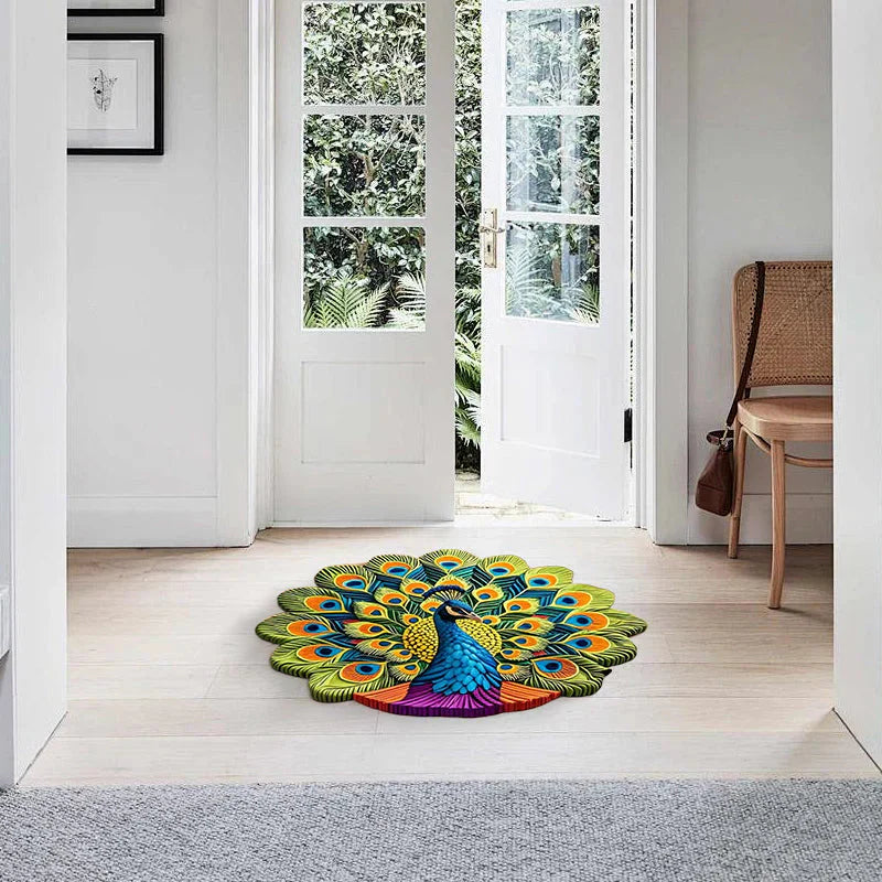 Imported 3D Peacock Mat Quick Dry Non Slip - Trending Item 🔥