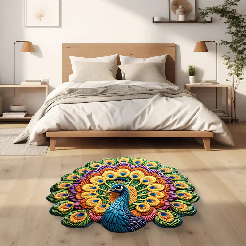 Imported 3D Peacock Mat Quick Dry Non Slip - Trending Item 🔥