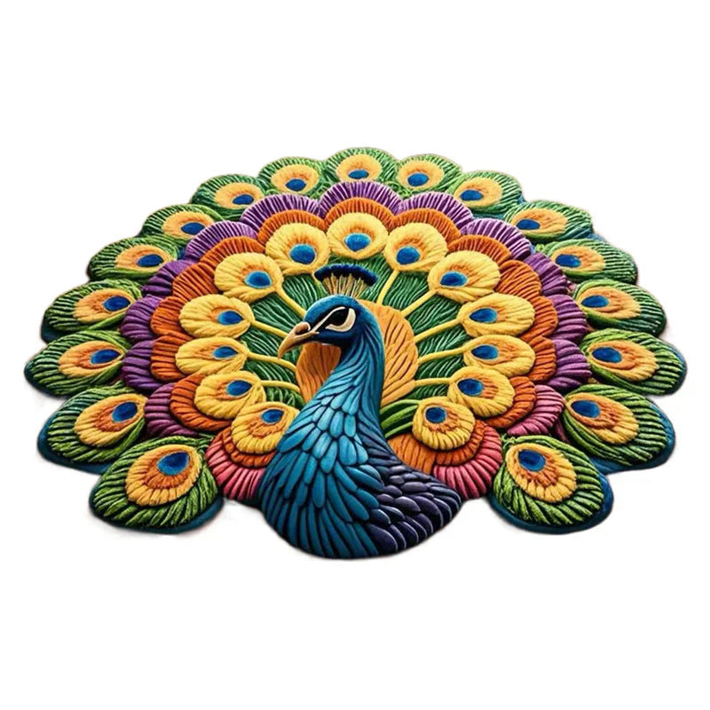 Imported 3D Peacock Mat Quick Dry Non Slip - Trending Item 🔥